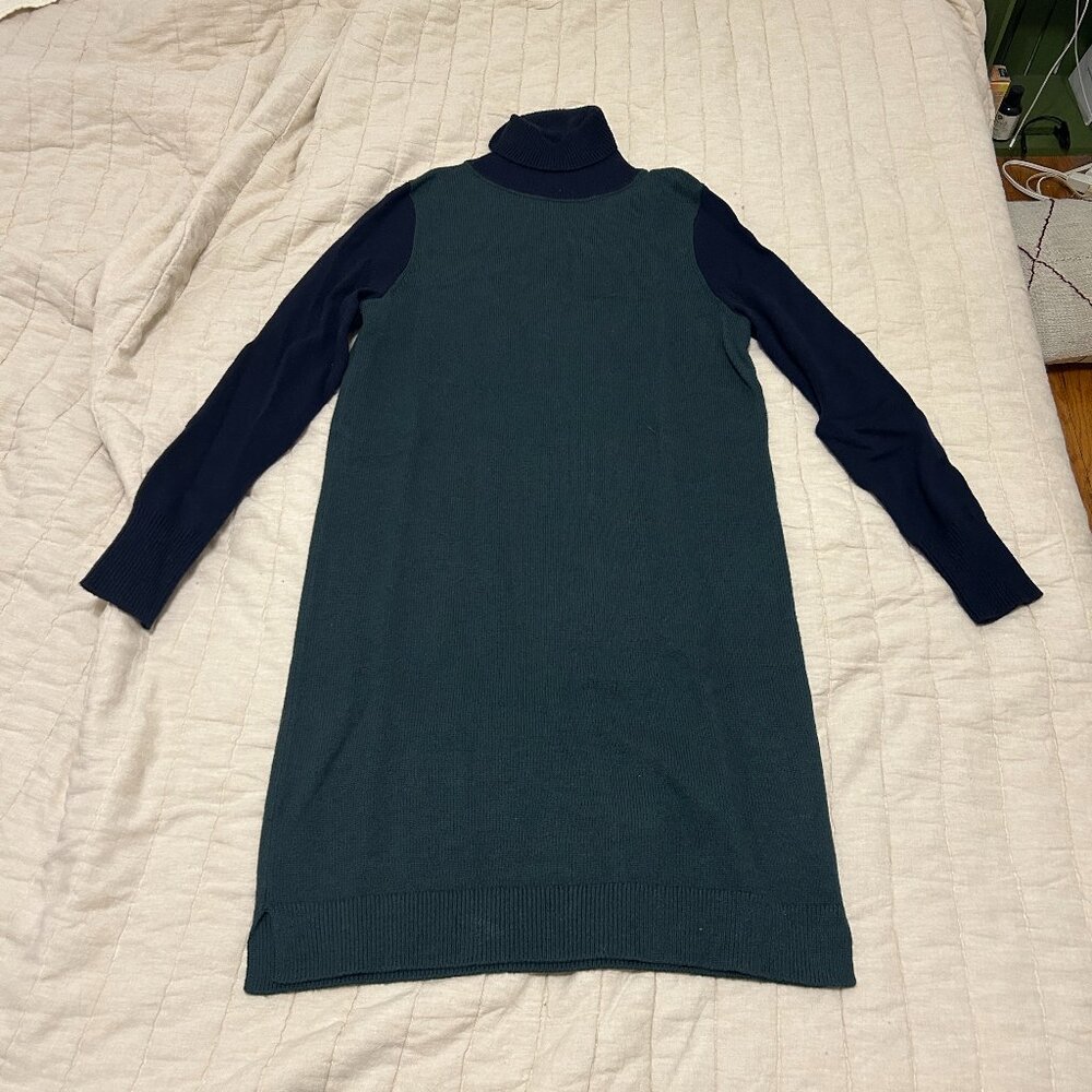 Boden Navy and Green Wool Cashmere blend Sweater Dress Sz 6